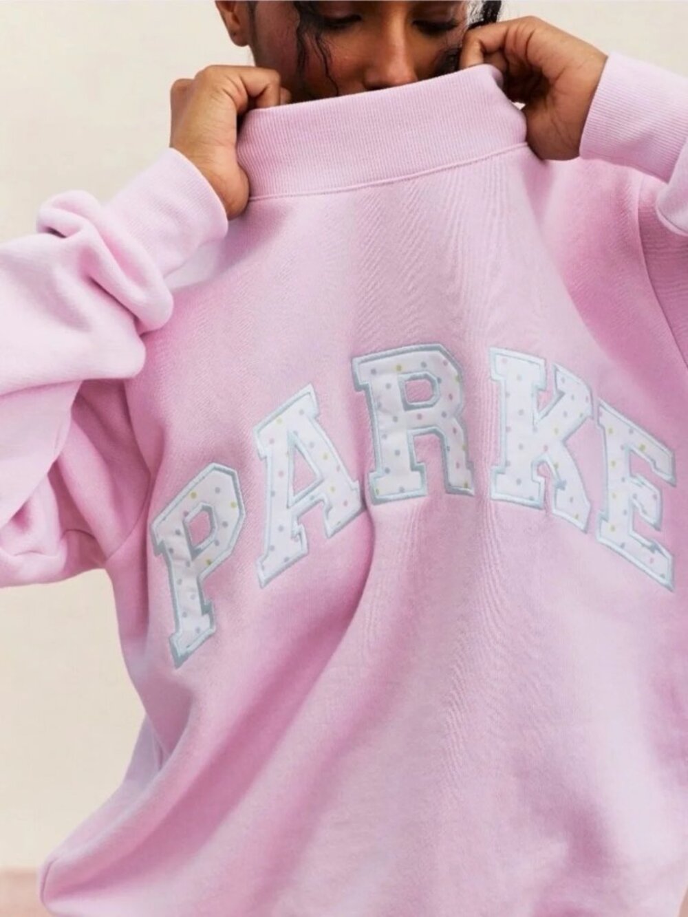 Parke Mock Neck Birthday Cake Crewneck Sweatshirt L/XL - Picture 2 of 4
